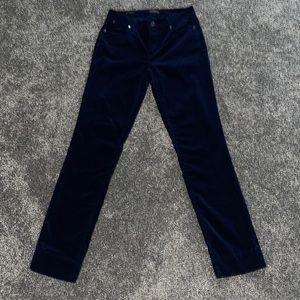 Talbots size 2 Long velvet navy blue pants